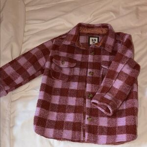 Toddler Girls Plaid Button-Up Jacket